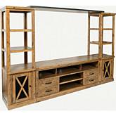 Telluride 4PC Entertainment Center with 70" Console in Distressed Pine